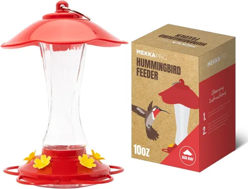 Vista 10 de MEKKAPRO Comedero para colibríes para exteriores hecho de vidrio, comedero para colibríes para exteriores, colgante a prueba de hormigas y abejas