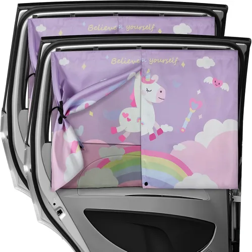 Vista 9 de Parasoles para Ventanas de Automóvil, 2 Piezas Magnético de Doble Capa Parasol Auto para Ventanas Laterales Privacidad Coberturas Completas/Opciones
