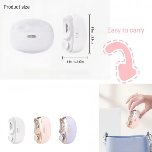 Vista 5 de Lima de uñas eléctrica para uñas – Recortador de uñas automático y pulidor con luz, seguro para personas mayores y niños, no para uñas gruesas