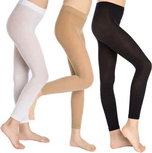Vista 3 de School Girl's 3 Pairs Footless Ballet Dance Tights Age(2-16)