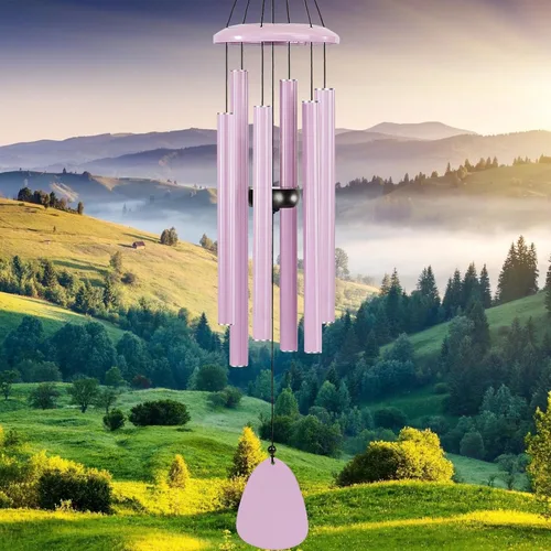 Vista 7 de FSVGYY Campanillas de viento para exteriores, decoración grande, tono profundo, tonos melódicos relajantes, campanillas de viento para exteriores