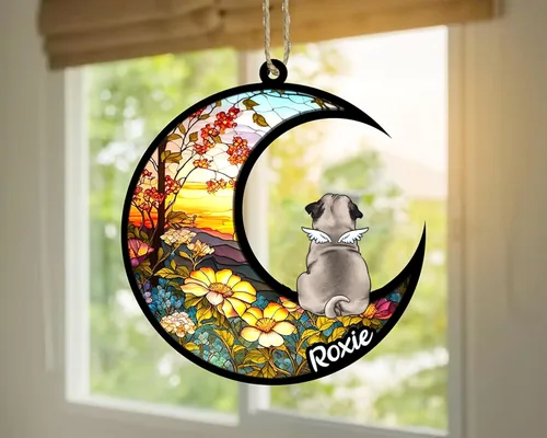 Vista 934 de LOVELYPOD Adorno de Navidad personalizado para perro Basset Hound (marrón) Basset Hound (marrón) adorno para atrapasoles de perro, razas de perros