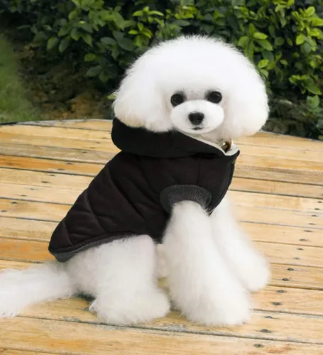 Vista 5 de Abrigo para perro Rdc con capucha para mascotas, abrigos para clima frío, ropa cálida para perro, ropa gruesa de invierno, chaqueta acogedora