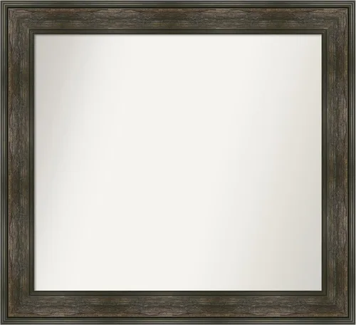 Vista 19 de Amanti Art Espejo de baño marrón para sobre fregadero, 26 x 26 pulgadas, espejo de tocador cuadrado marrón rústico Alexandria, marco de madera