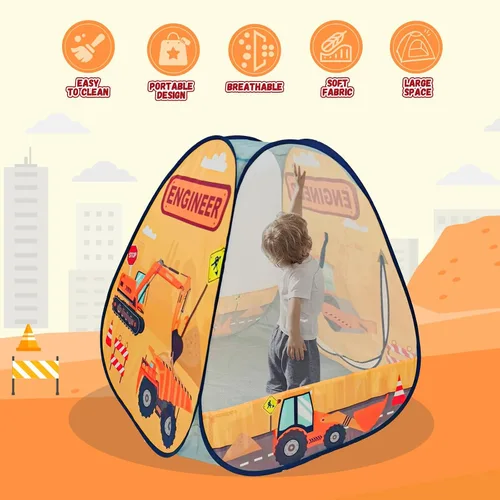Vista 2 de 1 pieza Tienda de campaña de ingeniería para niños, piscina de pelotas para niños pequeños, casa de juegos plegable para interiores y exteriores