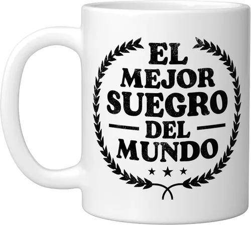 Vista 7 de El Mejor Suegro del Mundo - Taza de cerámica con humor divertido para suegro español, color negro y blanco