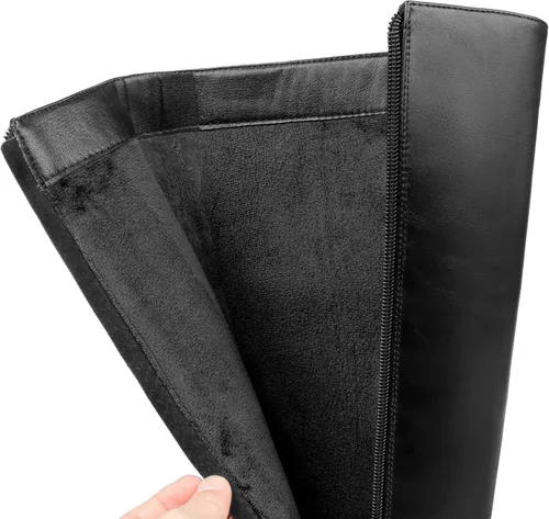 Vista 4 de COLETER Botas altas hasta la rodilla para mujer, punta puntiaguda, hebilla de aguja, botas de vestir con cremallera, botas de tacón con cremallera