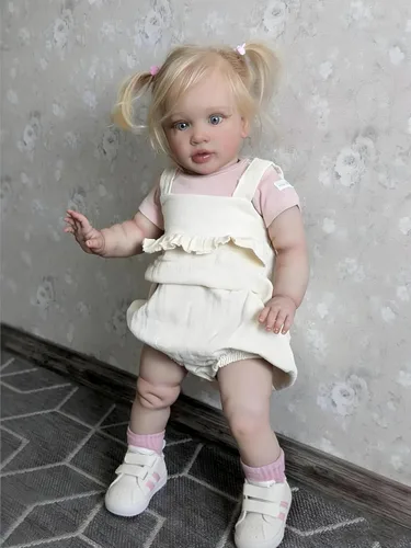 Vista 4 de Anano Chubby Reborn Baby Boy con venas realistas de 24 pulgadas, muñecas de bebé Reborn para niños de tamaño grande, muñecas recién nacidas