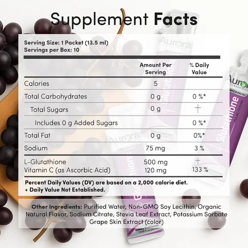 Vista 2 de Aurora Nutrascience Micro-Pack Glutatión liposomal, 10 paquetes