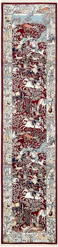 Vista 20 de Unique Loom Narenj Collection - Alfombra de área Birmingham (octágono de 5 pies 1 pulgada, azul/borgoña)