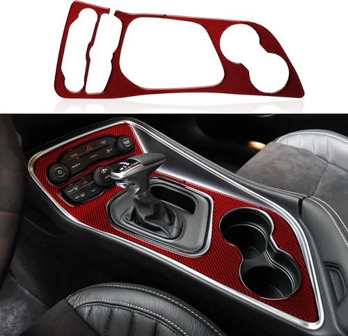 Vista 13 de Para Dodoge Challenger 2015 2016 2017 2018 2019 2020 2021 2022 2023 Accesorios Car Cup Holder Decor Calcomanías Calcomanías de fibra de carbono