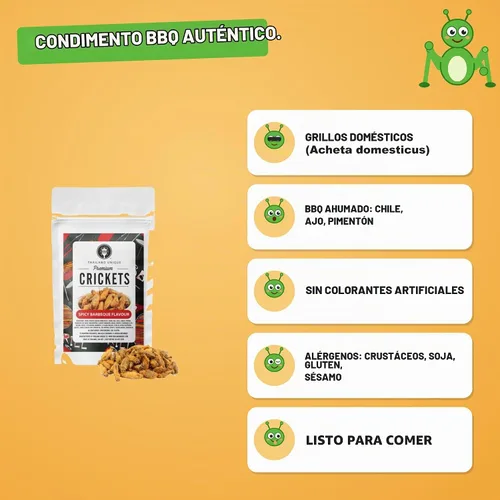 Vista 5 de Thailand Unique Grillos sazonados para barbacoa – Bolsa de 0.53 oz de insectos comestibles deshidratados para humanos, insectos nutritivos