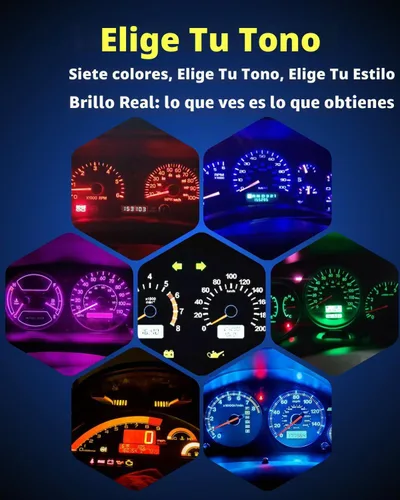 Vista 8 de WLJH 74 focos LED para salpicadero Mini T5 2721 27 37 286 cuña enchufe de giro PC74 para panel de instrumentos automotor, juego de luces indicadoras