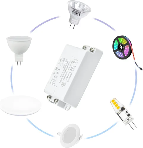 Vista 6 de Lustaled Transformador de controlador LED de 10 W CC 12 V - Convertidor de conmutación de voltaje constante de 110 V CA a 12 V CC - Impermeable