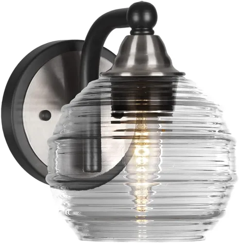 Vista 67 de Toltec Lighting Paramount - Aplique de pared de 1 luz, lámpara de pared para interiores, regulable, compatible con LED de base media, acabado