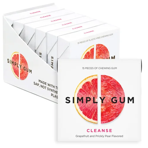 Vista 9 de SIMPLY Gum Canela, goma de mascar natural sin plástico, paquete de 6 (90 piezas) Vegano, Kosher, sin OGM, sin aspartamo y sin sorbitol