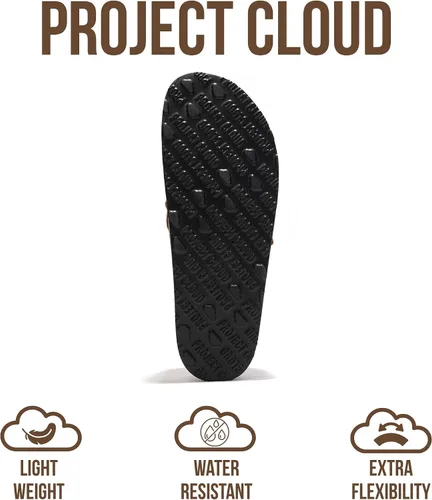 Vista 5 de Project Cloud – Zuecos estilo mocasín para mujer de cuero 100% auténtico, con espuma viscoelástica, resistentes al agua, tipo slip-on