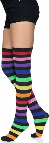 Vista 4 de Leg Avenue Women's Rainbow Pride Festival Thigh Highs Socks