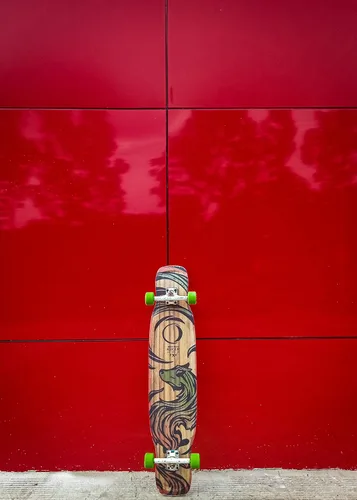 Vista 3 de Miniclipse - Monopatín Longboard, impermeable, duradero, ligero, Cruiser, por Moonshine Manufacturing (tabla flexible media solamente)
