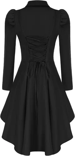 Vista 2 de Scarlet Darkness Women's Vintage Gothic Tailcoat Long Sleeve Tuxedo Jacket Steampunk Jacket Coat