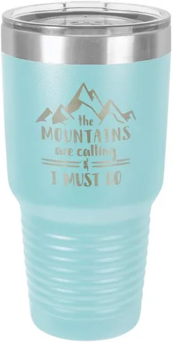 Vista 16 de Las motos están llamando y tengo que ir grabado 30 oz vaso de acero con recubrimiento de polvo grabado láser taza de viaje de camello polar sin BPA