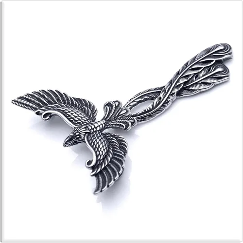 Vista 5 de Xusamss Punk Titanio Acero Animal Phoenix Collar Colgante Collar 24 pulgadas Cadena