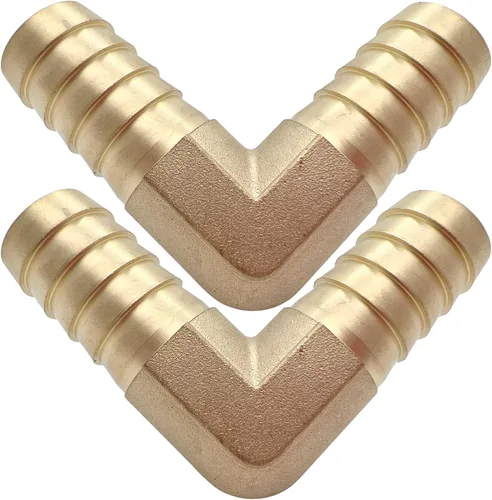 Vista 7 de 2 piezas de acoplador de manguera de latón con púas 1/2" x 1/2" de 90 grados con conector de codo angular derecho por CX WONDERLAND