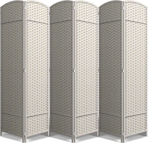 Vista 10 de Sorbus Divisor de habitación de 4 paneles de 6 pies de alto, pantalla de privacidad, paneles dobles extra anchos con bisagras, diseño de malla