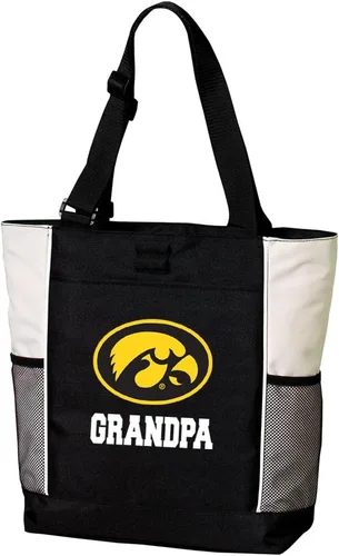 Vista 5 de Iowa Hawkeyes Tote Bags University of Iowa Totes Beach Pool Or Travel Hawkeyes Logo, 600D Polyester Canvas, Adjustable Web Handles, Front Pocket