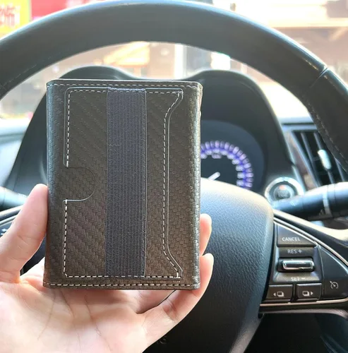 Vista 4 de Portatarjetas de crédito de negocios de cuero suave, paquete de tarjetas de seguridad, cada uno tiene 26 ranuras para tarjetas para organizadores