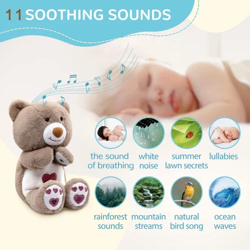Vista 3 de DEARBABY Mamá Sosegón para Bebé, Juguetes Esenciales para Recién Nacidos de 0 a 6 Meses, Máquina de Sonido para Niña para Navidad para Guardería
