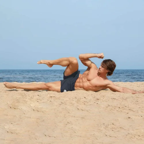 Vista 8 de Pantalones cortos de entrenamiento de gimnasio para hombre, pantalones cortos de entrenamiento de 3 pulgadas, pantalones cortos de gimnasio atlético