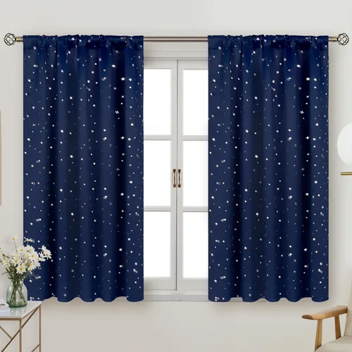 Vista 22 de BGment - Cortinas opacas para niños de 84 pulgadas de largo para dormitorio, cortinas con bolsillo para barra para oscurecer la habitación, cortinas