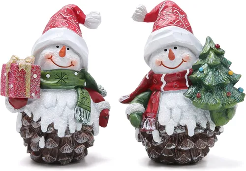 Vista 8 de Hodao 2 piezas decoraciones de gnomos de Navidad con sombrero de Navidad, figuritas de gnomo hechas a mano, elfo escandinavo, gnomos Tomte