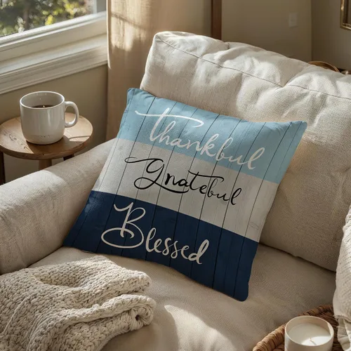 Vista 2 de Thankful Grateful Blessed - Funda de almohada de 18 x 18 pulgadas, diseño de girasol, regalo de agradecimiento para mujeres, decoración de regalos