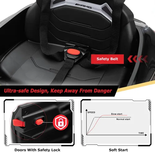 Vista 4 de TOBBI Auto de juguete eléctrico montable para niños, vehículo alimentado por batería para niños pequeños con control remoto parental/arranque