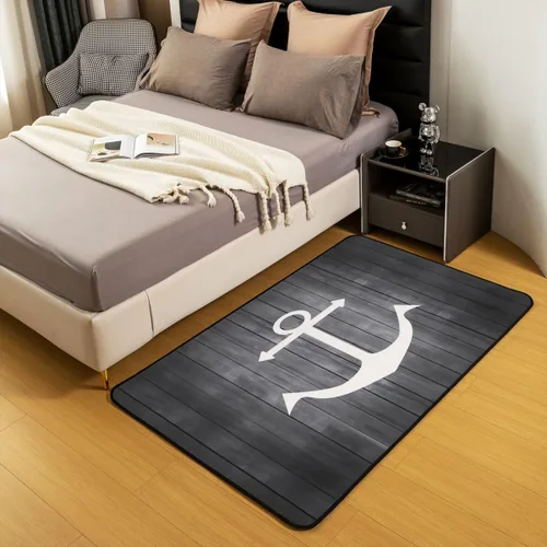 Vista 5 de Anchor Decor - Juego de alfombras para sala de estar, alfombra decorativa con temática náutica para niños y niñas, diseño de aventura marina