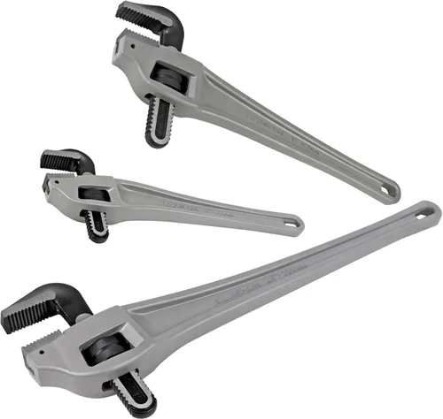 Vista 10 de Llave de tubo de aluminio de 10 pulgadas, 1-5/8"/41mm de abertura de mordaza Cr-Mo ajustable, llaves de fontanería de mango recto resistente