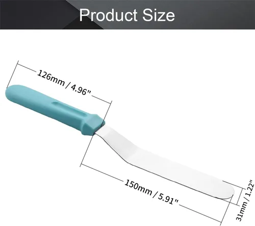 Vista 2 de Utoolmart Espátula de glaseado doblada de 6 pulgadas, cuchillas de acero inoxidable en ángulo para hornear, decoración de tartas, espátulas
