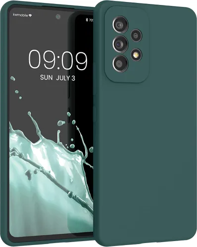 Vista 64 de kwmobile Funda Compatible con Samsung Galaxy A14 5G - Funda de teléfono de TPU y silicona con acabado suave - Verde Lima