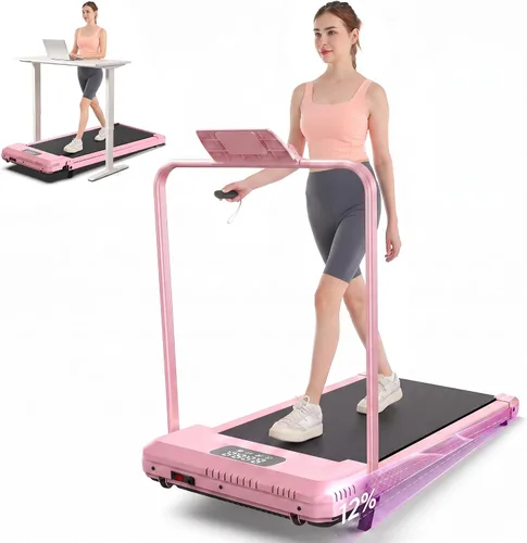 Vista 10 de ANCHEER Walking Pad with Handle Bar, 3.0HP Foldable Walking Pad Treadmill with 12% Incline, 320 LBS Portable Treadmill with Shock Absorption for