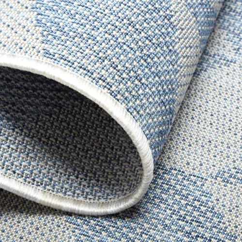 Vista 8 de Nicole Miller New York Patio Country Calla - Alfombra contemporánea de espiga para pasillo de interiores y exteriores, azul/gris, 1 pie y 9 pulgadas