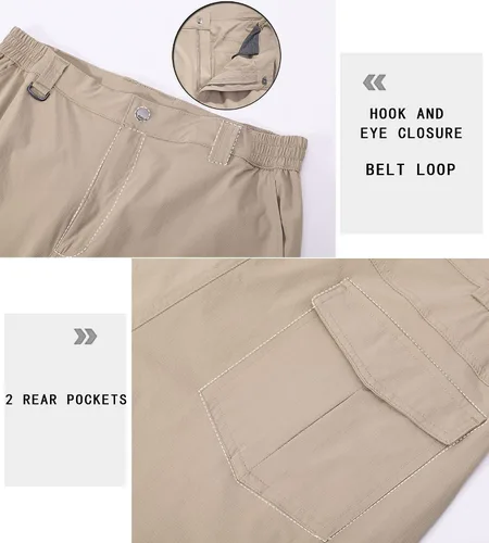 Vista 4 de Men's Hiking Cargo Work Pants Waterproof Lightweight Quick Dry Outdoor Fishing Travel Mountain Tactical Pants