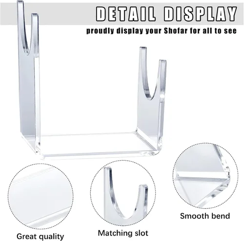 Vista 8 de Soporte de acrílico Shofar de 2 piezas, soporte para caballete, soporte de cuerno de oveja, soporte de exhibición de espadas