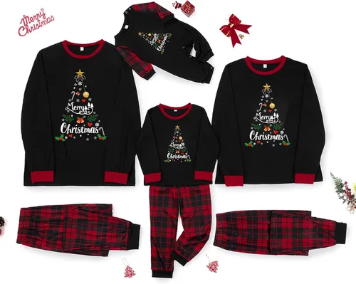 Vista 6 de Conjuntos de Navidad a juego para toda la familia, conjunto de camiseta de manga larga con estampado de estilo de caricaturas del reno de Papá Noel