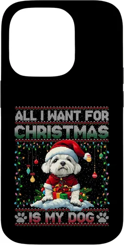 Vista 17 de Maltese Christmas Tree Lights Decorations Dog Lover Xmas Case for iPhone 17