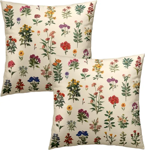 Vista 49 de Giwawa Juego de 2 fundas de almohada decorativas con diseño floral de girasol de 16 x 16 pulgadas, fundas de cojín decorativas para el hogar, sofá
