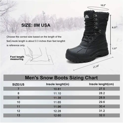 Vista 6 de ALEADER Men's Waterproof Winter Snow Boots Thinsulate