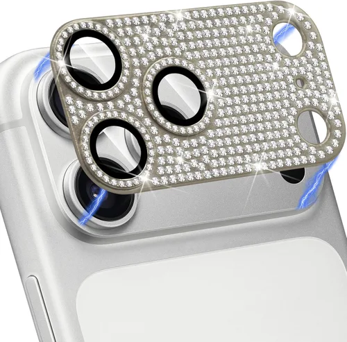Vista 62 de Protector de lente de cámara para iPhone 13 & iPhone 13 Mini, brillante con diamantes de imitación 3D con purpurina, cubierta de cámara de vidrio