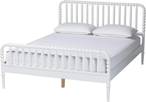 Vista 8 de Baxton Studio Lucera Bobbin - Cama de plataforma de madera, individual, color negro